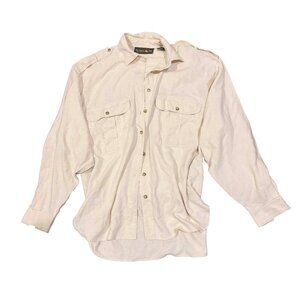 80s raw silk safari shirt
